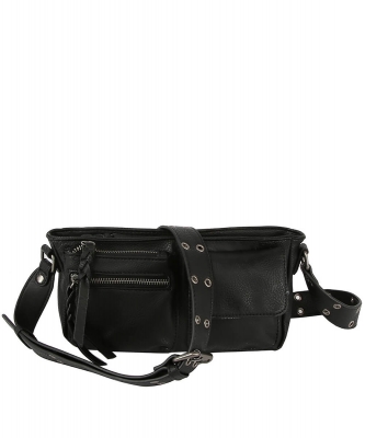 Small Crossbody Bag Adjustable Strap Mini Purse CQF004 BLACK